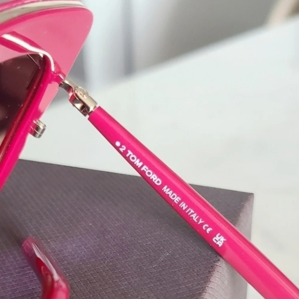 Tom Ford Virginia Sunglasses, Shiny Fuchsia & Rose Gold, NIB